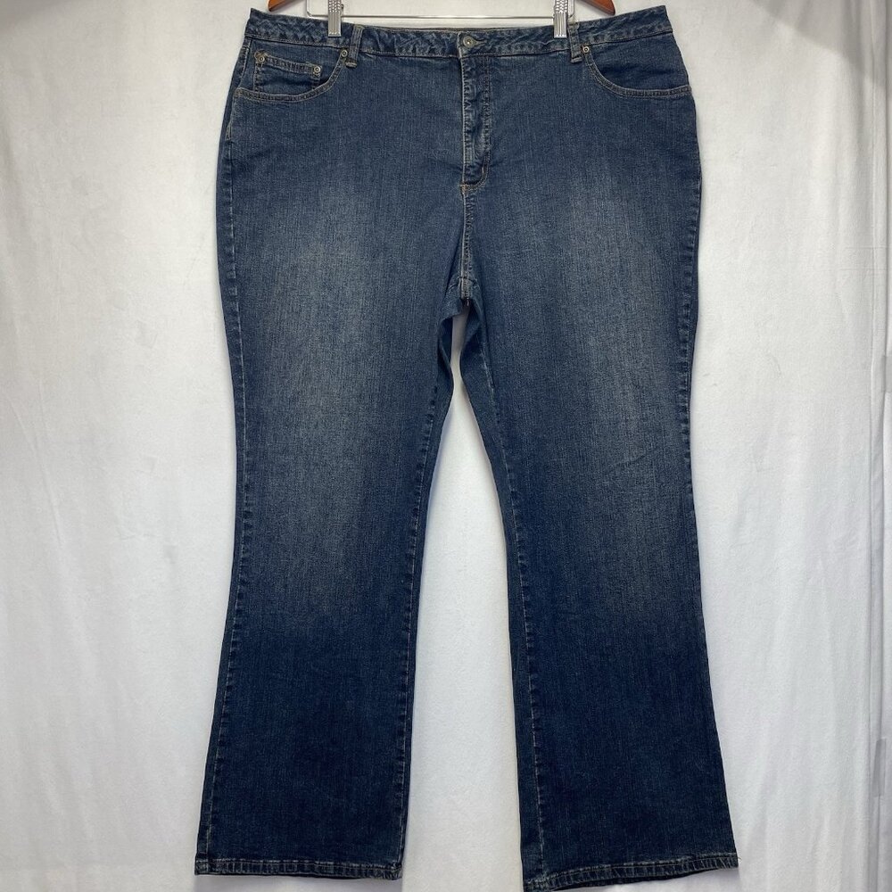 St. John's Bay High-Waisted Bootcut Jeans Women 24W Blue Medium Wash Stretch